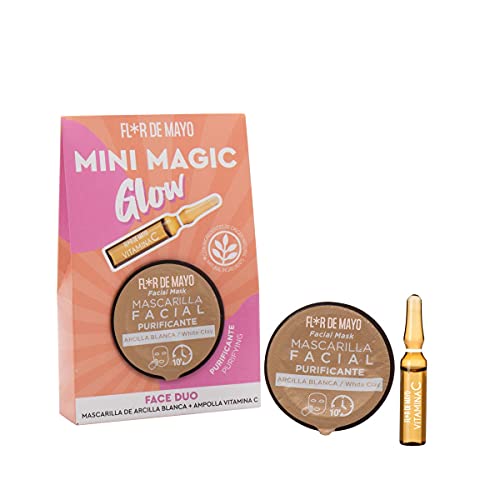 Flor de Mayo, Mini Magic Glow Face Duo, Set de tratamiento facial con mascarilla y ampolla monodosis con una excepcional fragancia frutal