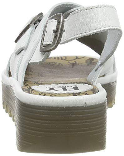 FLY London Ekon142fly, Sandalias de Talón Abierto Mujer, Marfil (White 001), 34 EU