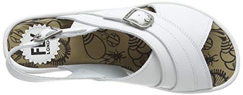 FLY London Ekon142fly, Sandalias de Talón Abierto Mujer, Marfil (White 001), 34 EU