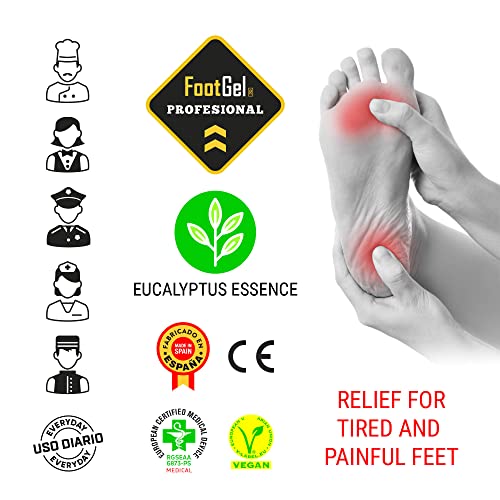 Foot Gel - Plantillas Profesional® especialmente recomendadas para profesionales que deban permanecer mucho tiempo de pie. (Eucalipto, 39-42)