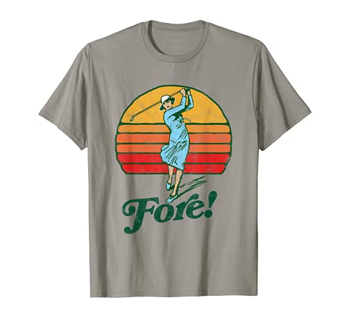 Fore! Vintage Female Golf Funny Woman - Camiseta de golf para mujer Camiseta