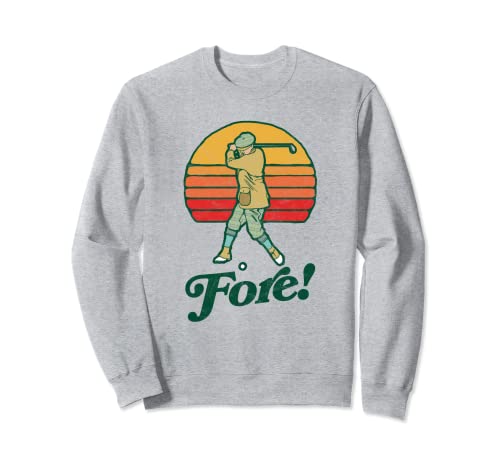 Fore! Vintage Golf Swing Retro Estilo Golf Gráfico Sudadera