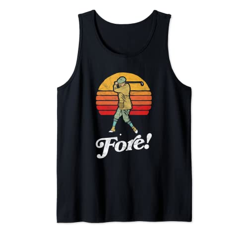 Fore! Vintage Golf Swing Retro Style - Golfer Camiseta sin Mangas