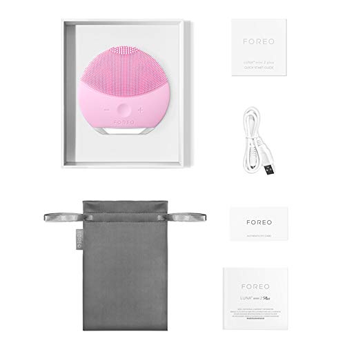 FOREO LUNA Mini 2 Plus Dispositivo de masaje facial compacto de limpieza y reafirmante para todo tipo de piel, Pearl Pink