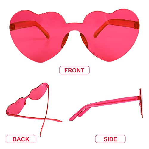 FORMIZON Gafas de Sol con Forma de Corazón, Gafas de Sol Transparentes Color Caramelo Gafas de Sol Gafas de Sombra para Actividades Aire Libre para Crear una Atmósfera Romántica, Confesión