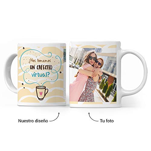 Fotoprix Taza Personalizada con Foto para Mejor Amigo | Regalo Original Amiga | Varios diseños (Café Virtual)