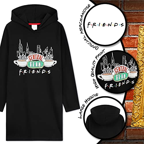 FRIENDS Vestido Niña, Sudadera Niña 100% Algodón, Ropa Niña y Adolescentes 7-15 Años, Regalos para Niñas (Negro, 13-14 años)