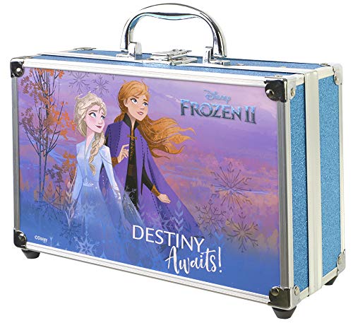 Frozen in Time Beauty Travel - Neceser Frozen II, Set de Maquillaje para Niñas - Maquillaje Frozen - Selección de Productos Seguros en un Maletín de Maquillaje Reutilizable