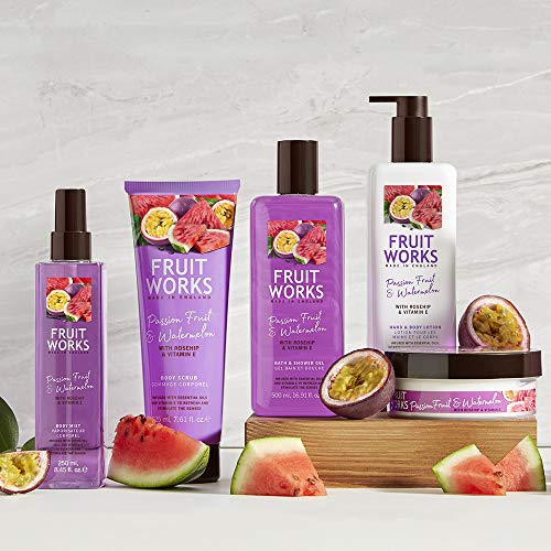 Fruit Works Passionfruit & Watermelon Cruelty Free & Vegan Body Mist With Natural Extracts 1x 250ml