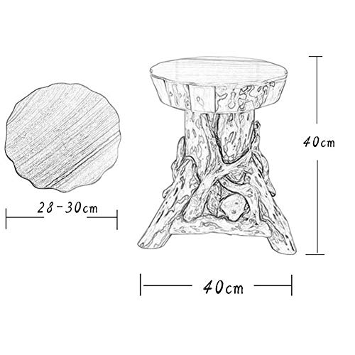 FSYGZJ Taburetes de Madera Maciza Raíz de raíz Tallado Soporte de Flores Marco de Bonsai Antiguo Cambio de Banco de Zapatos Decoración del hogar Asiento (Color: Color Madera)