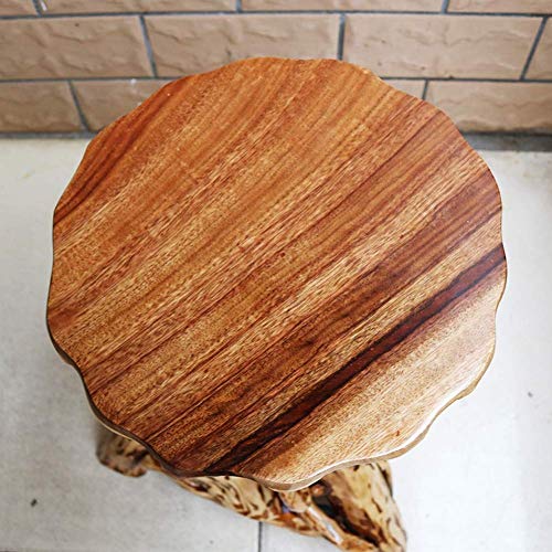 FSYGZJ Taburetes de Madera Maciza Raíz de raíz Tallado Soporte de Flores Marco de Bonsai Antiguo Cambio de Banco de Zapatos Decoración del hogar Asiento (Color: Color Madera)