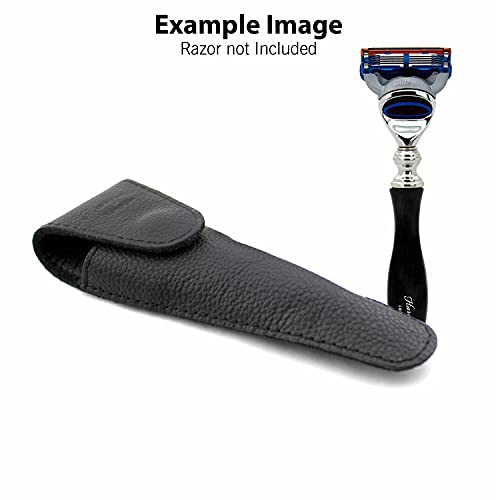 Funda de Cuero 100% Protector / Estuche de Viajes para Afeitadoras 3 Edge And 5 Edge Razors