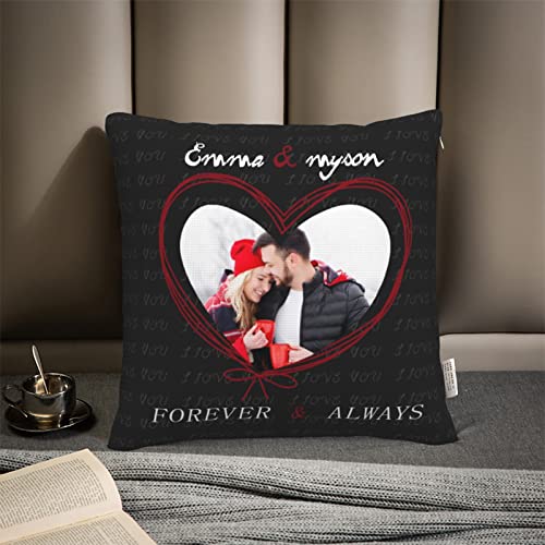 Fundas de Almohada con Fotos Personalizadas Imprimir imágenes y Almohadas con Nombre Aniversario para Mujeres / Hombres(Estilo 2)