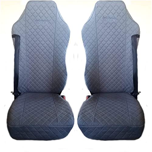 Fundas de asiento de camión de microfibra gris compatible Mercedes Actros Giga Space MP4 2 piezas