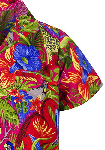 Funky Camisa Hawaiana, Jungle, Pink, L