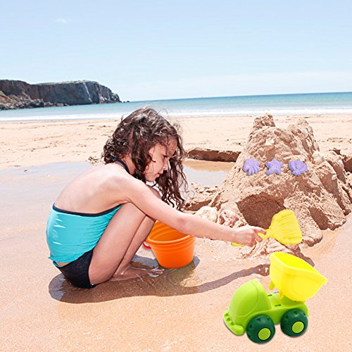 FunsLane - Juego de 20 Juguetes de Arena para la Playa con Cubo de Arena para Material Blando PPE, Cubo de Arena y moldes, Juguetes para niños, niñas, niños pequeños, Juegos al Aire Libre