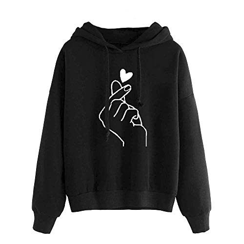 G-Anica Sudaderas con Capucha Mujer, Sudadera para Mujer Hoodie Casual Estampada de Manga Larga Talla Grande Moda Abrigos Deportivos Pullover Tops