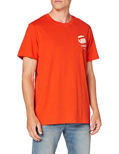 G-STAR RAW Big Logo Back Graphic Straight Camiseta, Bright Acid 336/B443, Large Mens