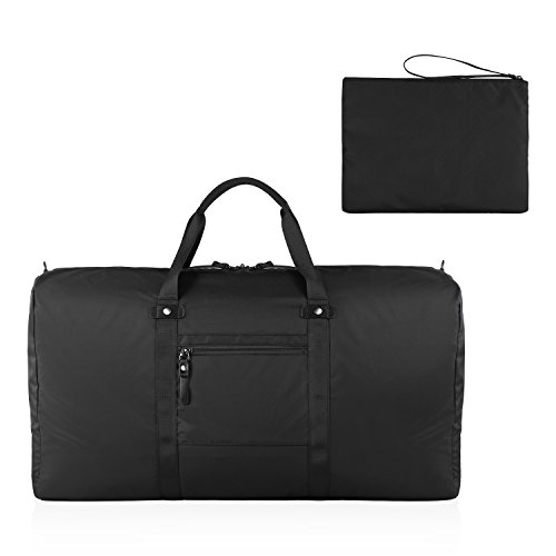 GAGAKU 80L Bolsa de Viaje Plegable Bolsas Grande Duffel Bag para Avión Cabina Impermeable Nylon XXL - Negro