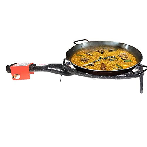 Garcima - Quemador de metal para gas butano, de color negro esmaltado, de 11,7 x 40,5 x 66 cm , especial para cocinar paellas, con regulador de intensidad y homologado (40 cm de diámetro)