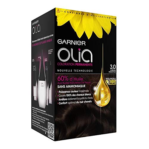 Garnier Olia Coloration N° 3.0 - Tinte castaño oscuro puro, juego de 2