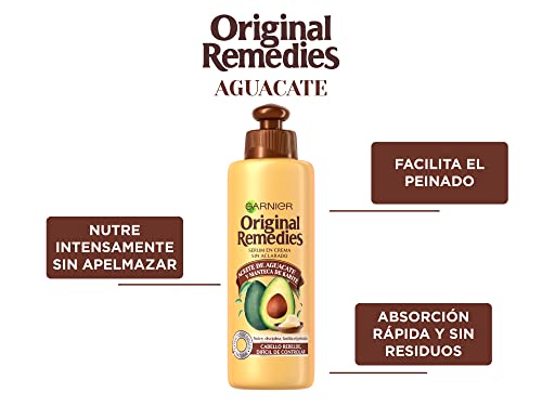 Garnier Original Remedies, Pack Champú, Mascarilla y Crema sin Aclarado para Pelo Rebelde, Nutre Intensamente y Disciplina, Aceite de Aguacate y Manteca de Karité, Set de 3 Productos