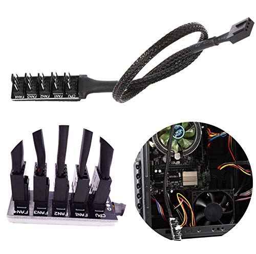 GeekerChip PWM Fan Hub,Ventilador Hub Splitter Cable-1 Hembra para computadora 12V 4-Pin