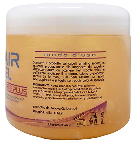 Gel para el Cabello Profesional para Hombres 500 ml Profesional Extra Strong Orange Fuerte y Sensual Fragancia Made in Italy