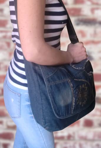 Genérico Bolso Vaquero Mujer, Denim Bag, Bolso Bandolera Mujer, Bolsa de Hombro, Juvenil, Casual, Bolso Tejano, Unisex.