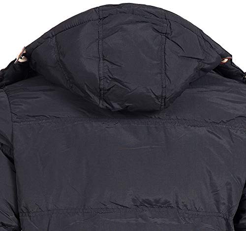 Geographical Norway - Chaqueta acolchada de invierno para hombre, con capucha (Negro, XXL)