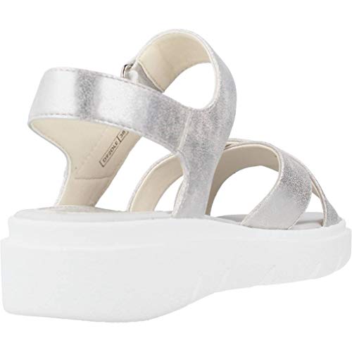 Geox Tamas D92DLE Mujer Sandalias de Vestir,Plataforma Sandalias,fémina Sandalia de la Plataforma,Zapatos de Verano,Sandalia Verano,cómoda Suela,Suela Gruesa,Blanco,38 EU