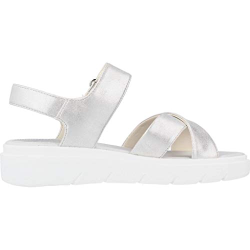 Geox Tamas D92DLE Mujer Sandalias de Vestir,Plataforma Sandalias,fémina Sandalia de la Plataforma,Zapatos de Verano,Sandalia Verano,cómoda Suela,Suela Gruesa,Blanco,38 EU