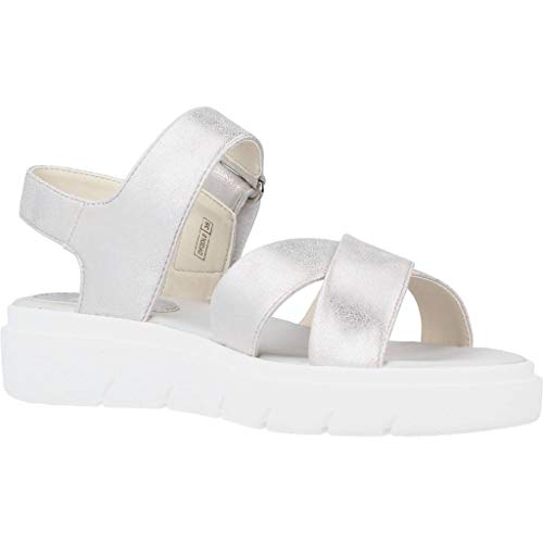 Geox Tamas D92DLE Mujer Sandalias de Vestir,Plataforma Sandalias,fémina Sandalia de la Plataforma,Zapatos de Verano,Sandalia Verano,cómoda Suela,Suela Gruesa,Blanco,38 EU