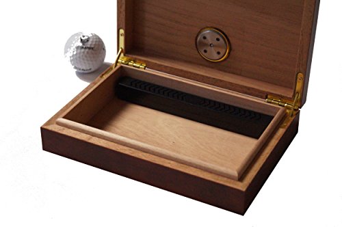 GERMANUS Mini Cigarro Humidor de Viaje, sofá o en la terraza con Madera de Cedro Marrón II