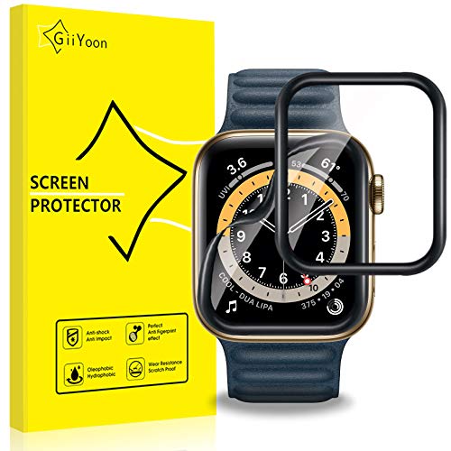 GiiYoon-4 Piezas Protector Pantalla para Apple Watch 40mm Series 6/5/4/SE,[TPU-Film] [3D Cobertura Completa][Sin Burbujas] [Alta Definicion][Adsorcion anhidra] HD Suave Protector.