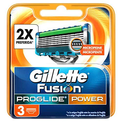 GILLETTE Fusion proglide power maquinilla de afeitar recambio blíster 3 uds