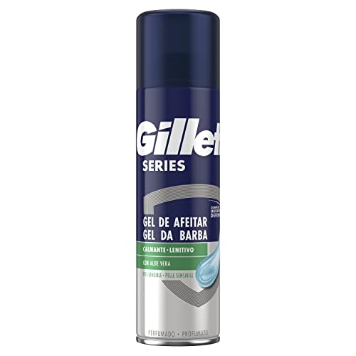 Gillette Series Gel De Afeitar Calmante Con Aloe Vera, Para Piel Sensible, Protección Total Ante La Irritación, Ayuda A Proteger Contra Cortes, Ardor, Escozor, Enrojecimiento Y Tirantez, 200ml