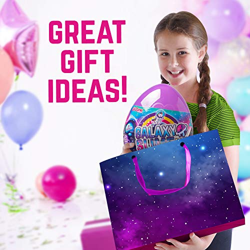 GirlZone Regalos para Niñas Huevo Sorpresa de Slime para Niñas y Niños - Egg Surprise Galaxy Slime Kit con Glow in The Dark Slime y Glitter - Fabrica de Slime