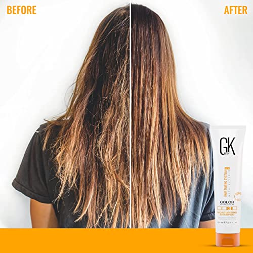 GK HAIR Global Keratin Moisturizing Shampoo (100ml / 3.4 Fl Oz) para hidratar y proteger el color del cabello seco, dañado y encrespado, sin parabenos ni sulfatos