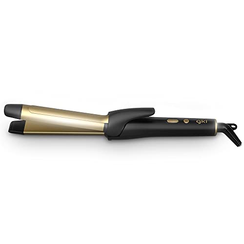 GKL - ONYX WAVES - Moldeador de pelo profesional con 4 niveles de temperatura. Doble función plancha y rizador. Autoapagado y revestimiento especial de turmalina - 60W - Negro y Dorado
