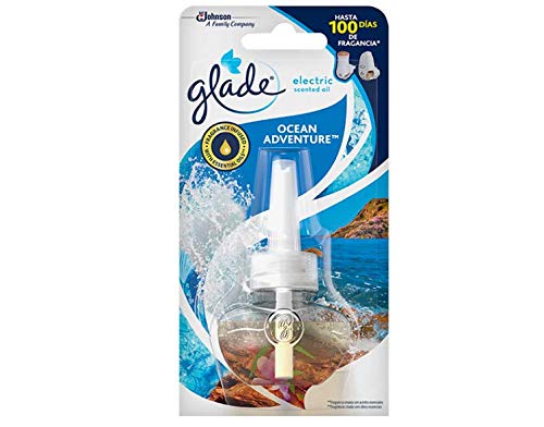 Glade - Recambio para Ambientador Eléctrico Líquido con aceites esenciales, aroma Ocean Adventure, hasta 100 días, Unidad