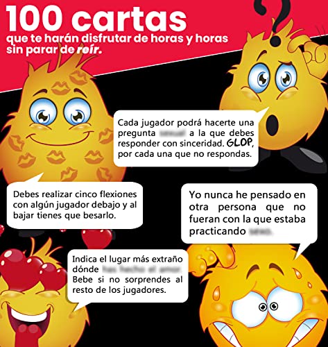 Glop Erótico - Juego para Beber Picante - el Juego de Cartas más Atrevido - Juego de Mesa Adulto - Regalos Originales para Hombres y Mujeres - 100 Cartas