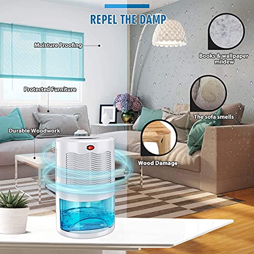 Gocheer Deshumidificador, Mini Deshumidificador EléCtrico PortáTil 2000ml BañO Interior Apartamento Dormitorio Secador De Aire Silencioso, áRea MáXima De DeshumidificacióN 30m²