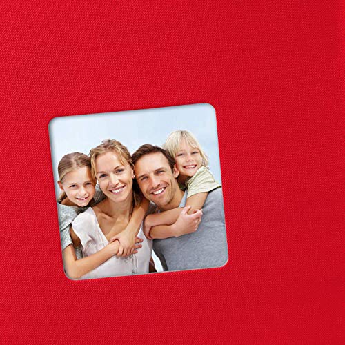 Goldbuch Living Red con Recorte de Imagen, 100 páginas en Blanco Crema con separadores de pergamino, álbum Pegar, Libro de Fotos con Cubierta de Aspecto de Lino 31 092, Papel, Rojo, 30 x 30 cm