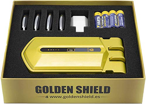 Golden Shield Alarm Cerradura invisible con alarma para puertas, cerradura sin llave con 4 mandos a distancia, cerradura electrónica de sobreponer para puertas antibumping, antirrobo, anti okupas.