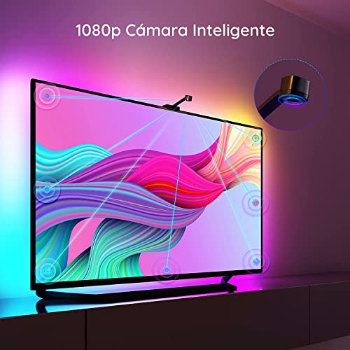 Govee Immersion Tira LED TV con Cámara 3,8m, Alexa Luces LED RGBIC WiFi Funciona con Alexa y Google Assistant USB, Luz Soporta 55-65 Pulgada TV para Película y LED Gaming