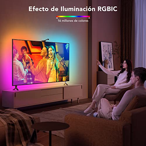 Govee Immersion Tira LED TV con Cámara 3,8m, Alexa Luces LED RGBIC WiFi Funciona con Alexa y Google Assistant USB, Luz Soporta 55-65 Pulgada TV para Película y LED Gaming