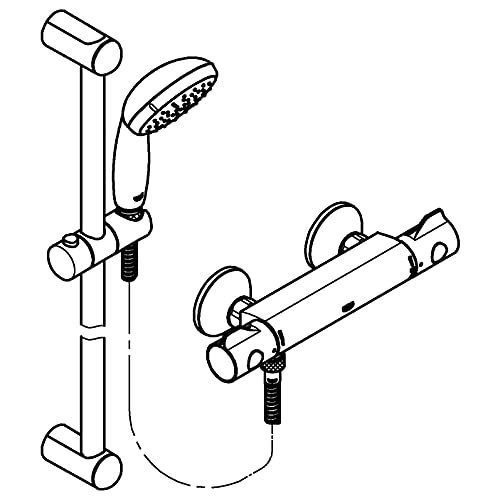 Grohe Grohtherm 800 - Conjunto de ducha con termostato de ducha 1/2" (Ref. 34565001) 600 mm