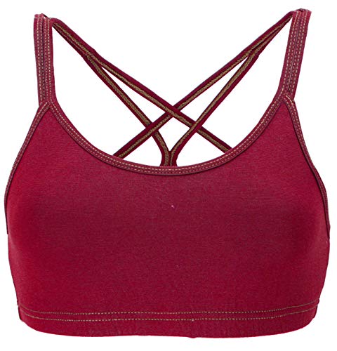 Guru-Shop Goa Psytrance – Parte superior de bikini, top, boho, yoga bra, yogatop, mujer, sintético, tops y camisetas alternativas rojo S-M