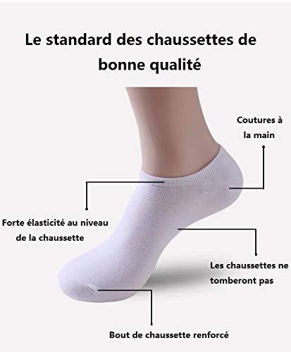 GUYU Calcetines Tobilleros Hombre Y Mujer Transpirable Calcetines Cortos Hombre 10 Pares Calcetines Hombre Verano Calcetines Deporte Mujer Algodon Comfort Calcetines Verano Blancos Talla 35-42